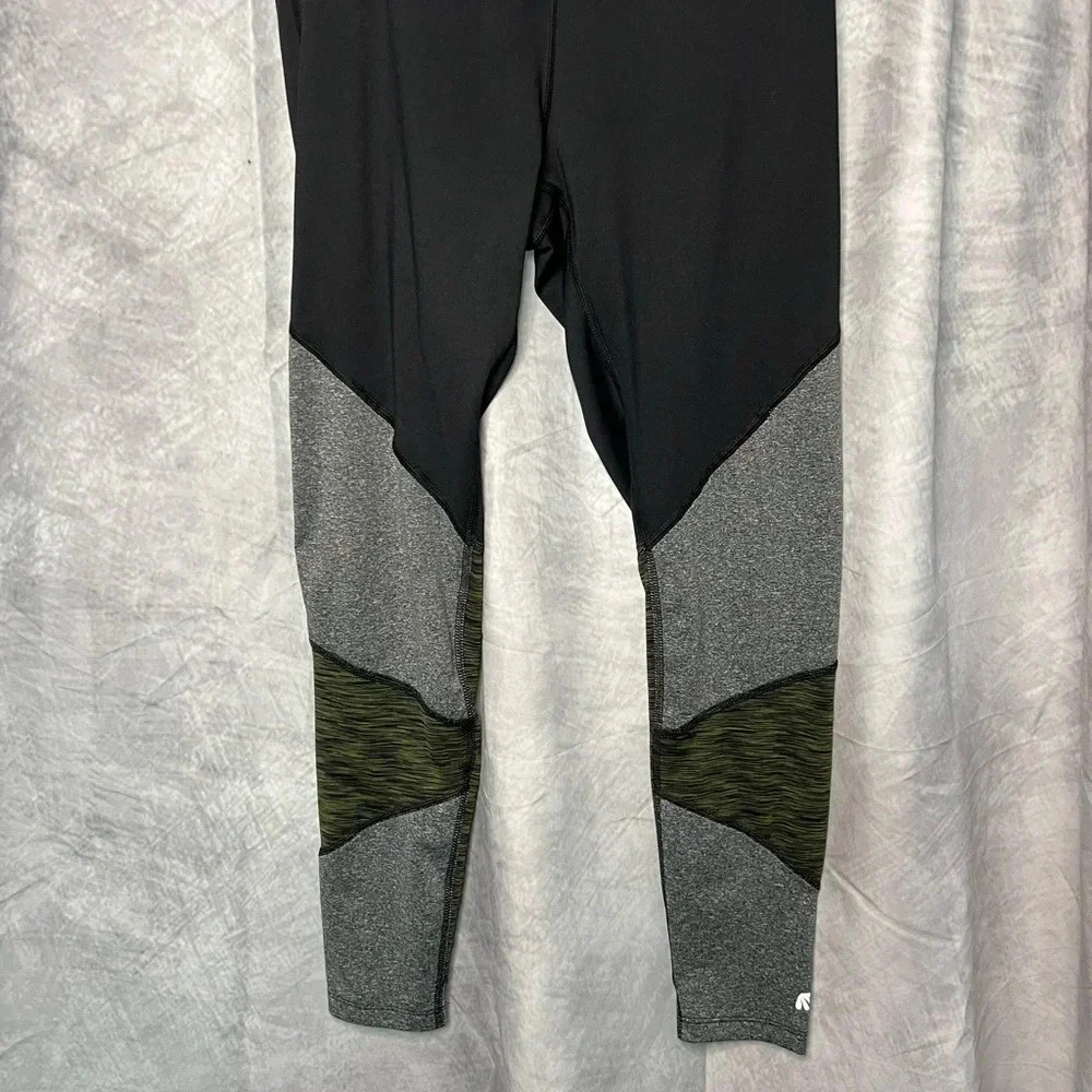Marika Olive Green, Gray and Black Colorblock Leggings - Medium - Picture 4 of 6